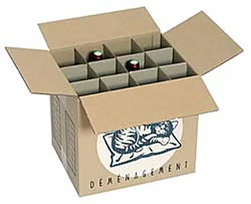 Carton déménagement bouteilles