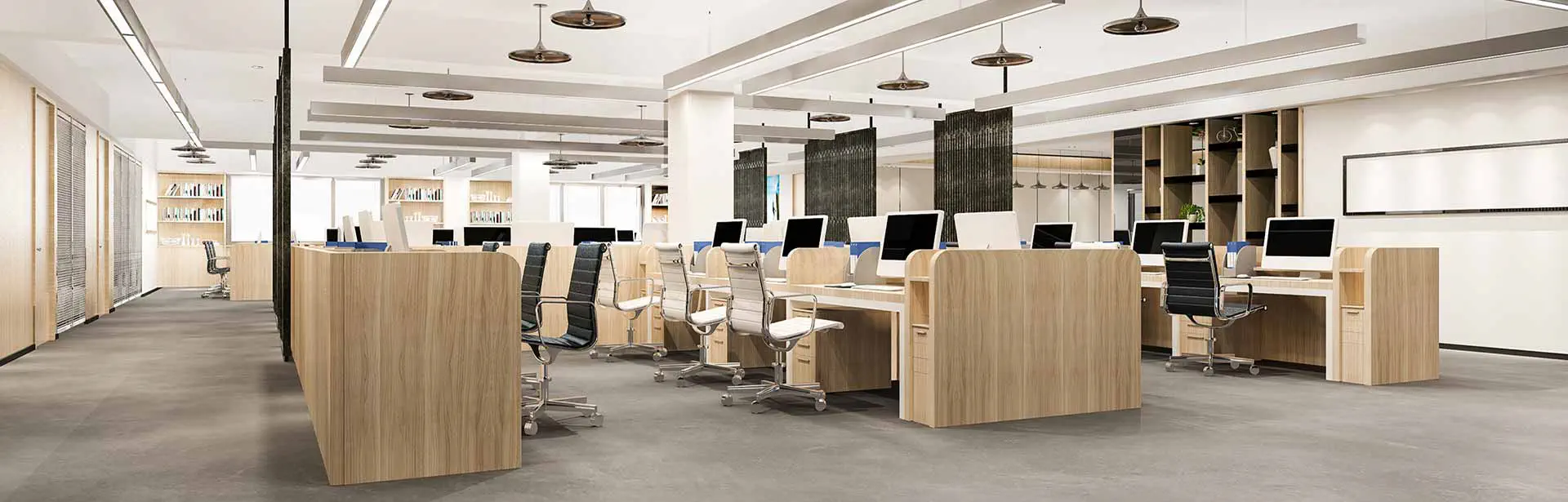Open space de bureaux modernes prêt pour un transfert d'entreprise